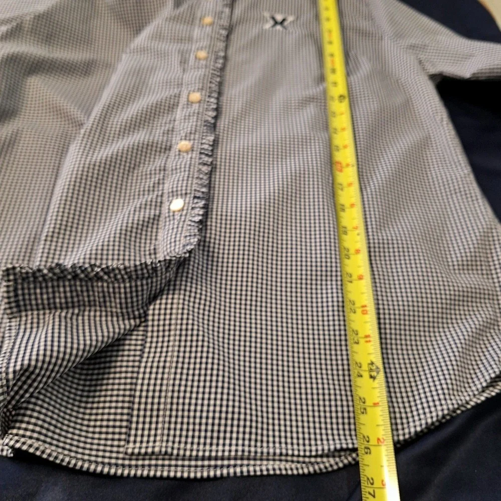 Xavier Musketeers Peter Millar XL Blouse Blue Check Gingham No Iron X Logo Ruffl - Picture 7 of 9